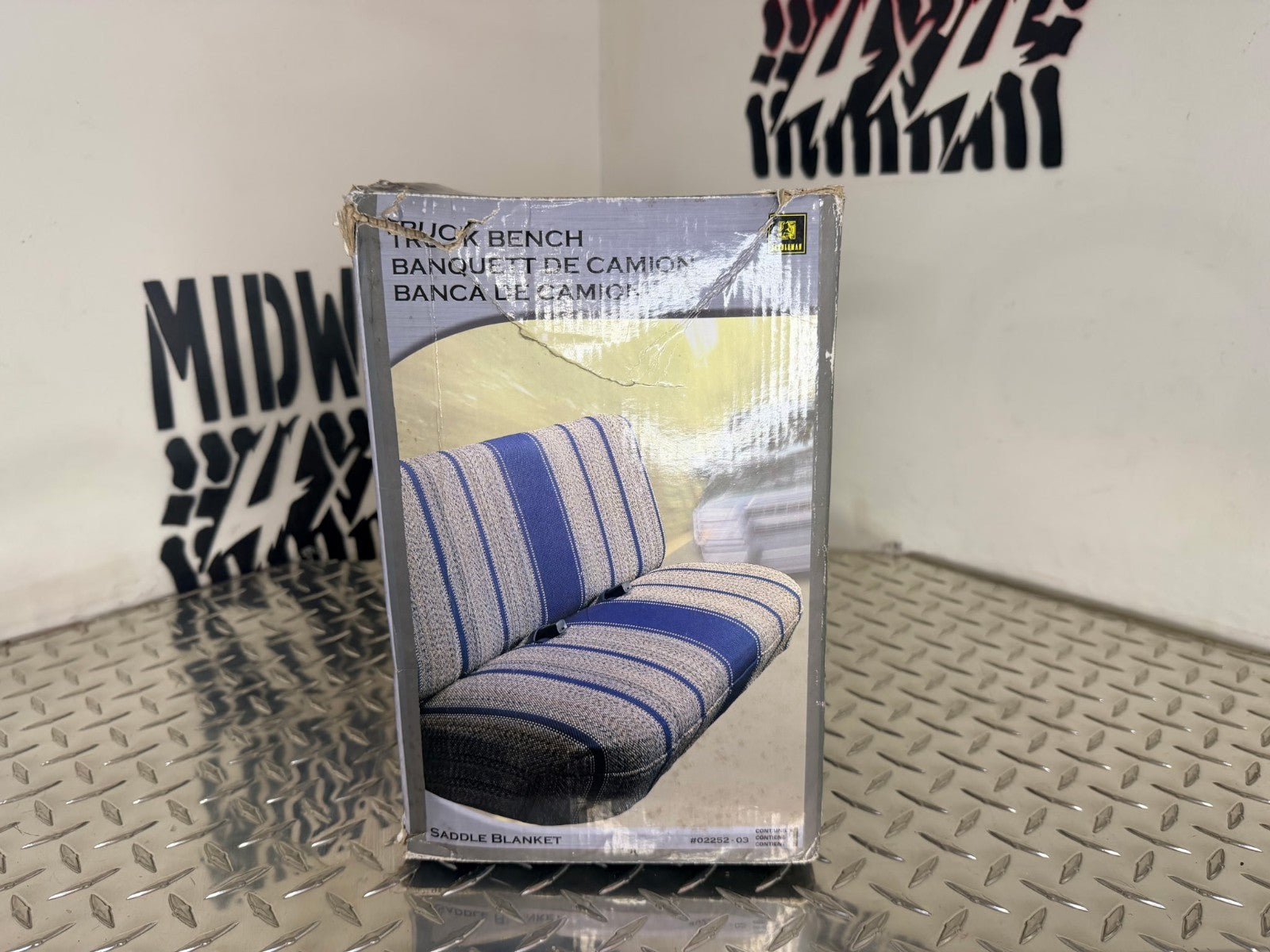 Saddleman Rugged Saddle Blanket Truck Bench Seat Cover- Blue