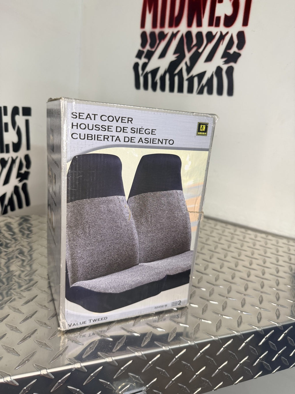 Saddleman Multi Bucket High Back Seat Cover-Value Tweed Charcoal