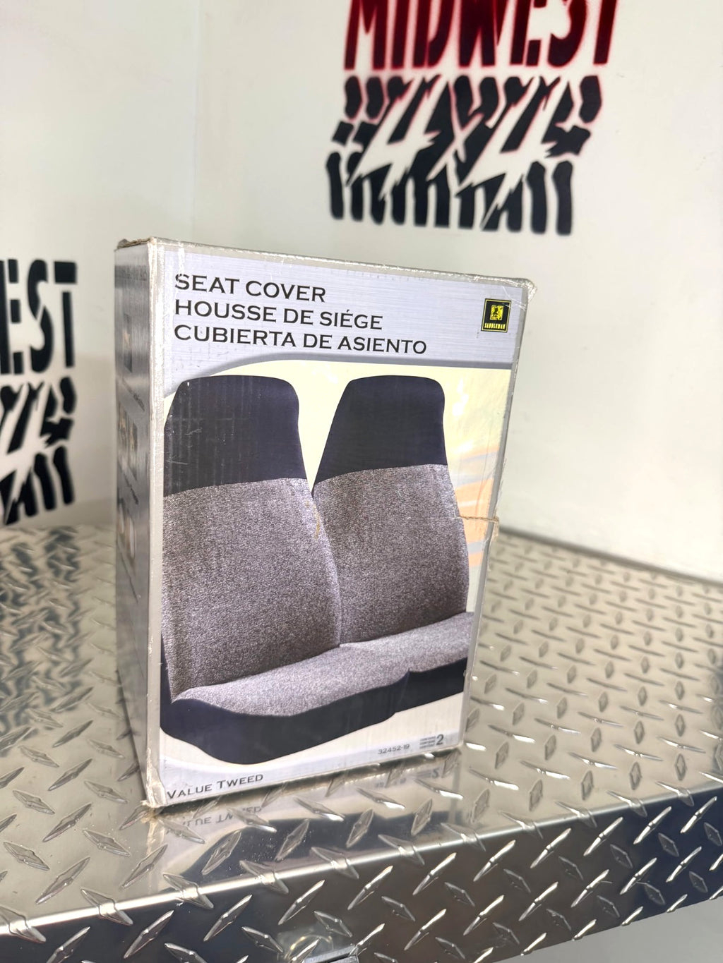 Saddleman Multi Bucket High Back Seat Cover Pair-Value Tweed Charcoal
