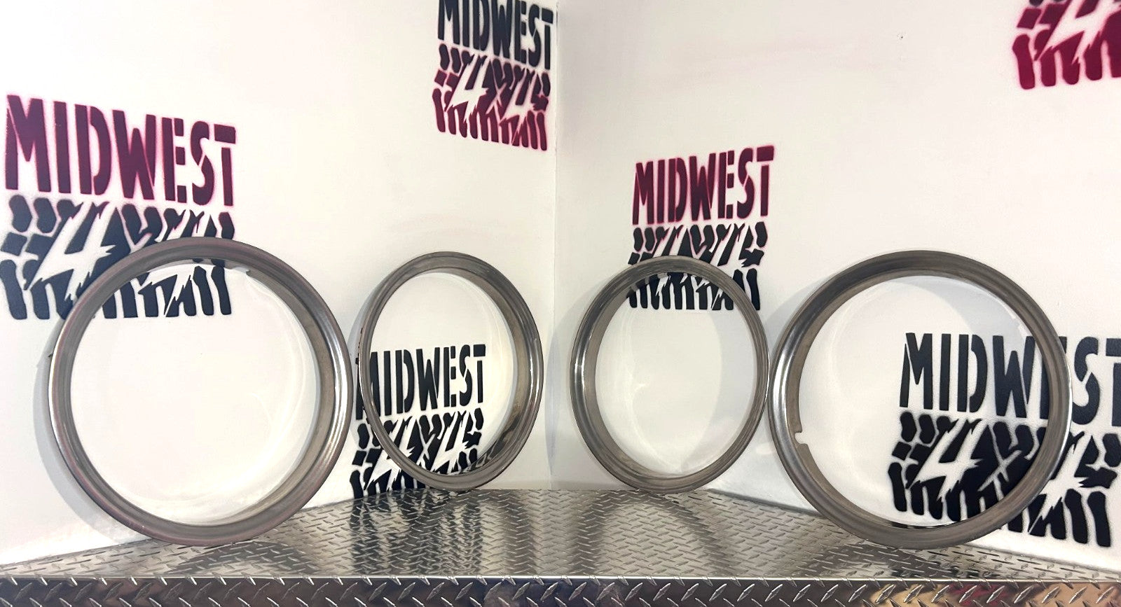 1988-02 Chevy GMC C/K 2500 3500 Wheel Trim Beauty Ring 16" Chrome OEM 4 Set