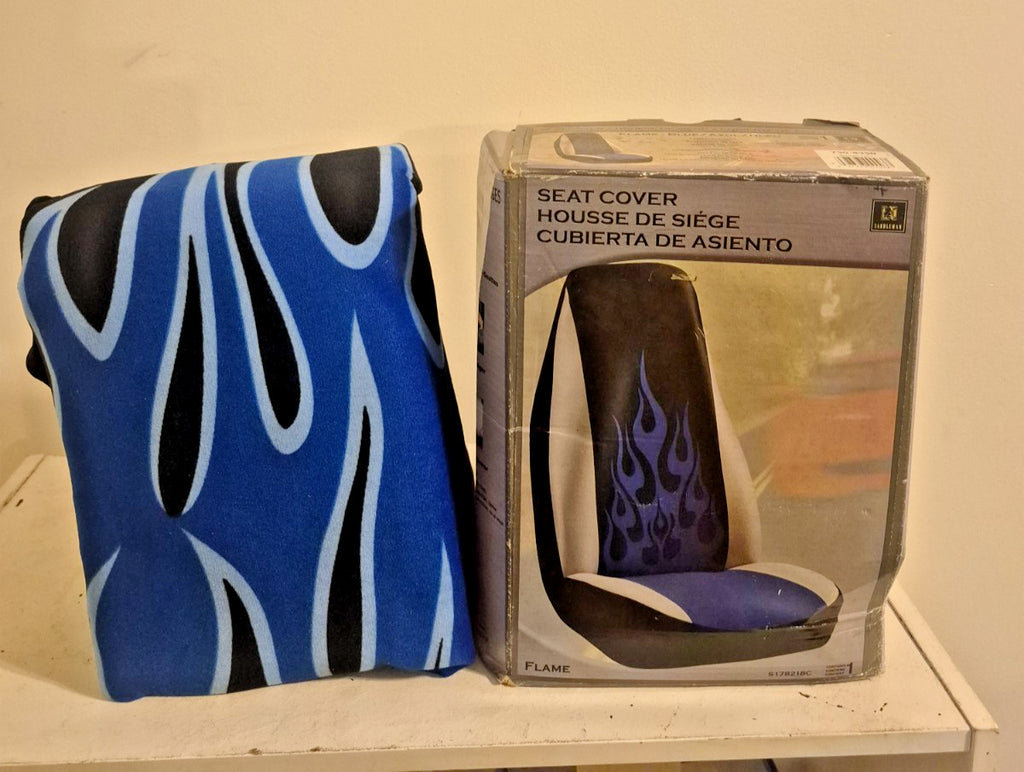 Vintage Saddleman High Back Bucket Seat Covers (Single)- Blue Flame S178218C