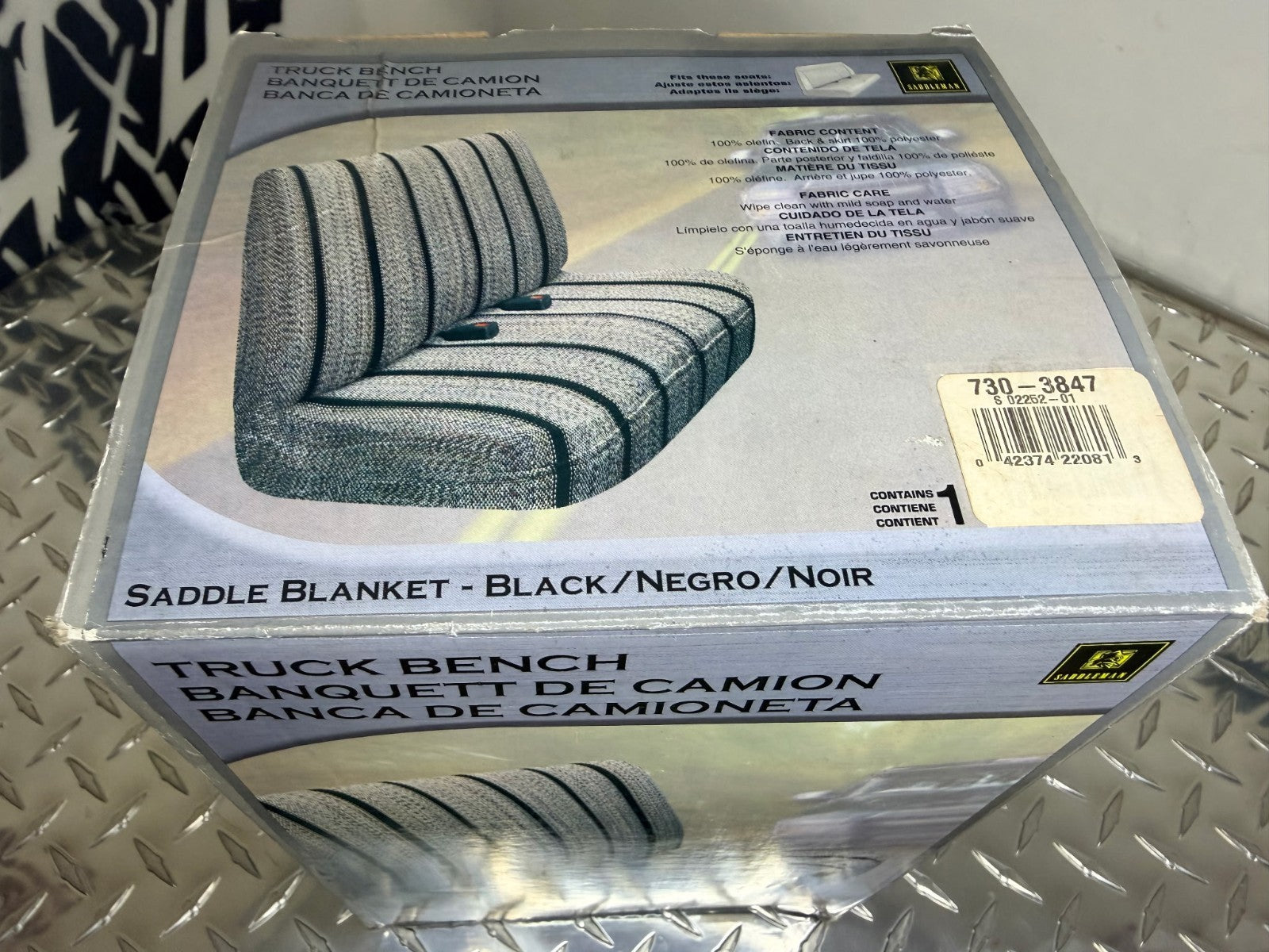 Saddleman Saddle Blanket Truck Bench Seat Cover- Black Stripe 02252-01