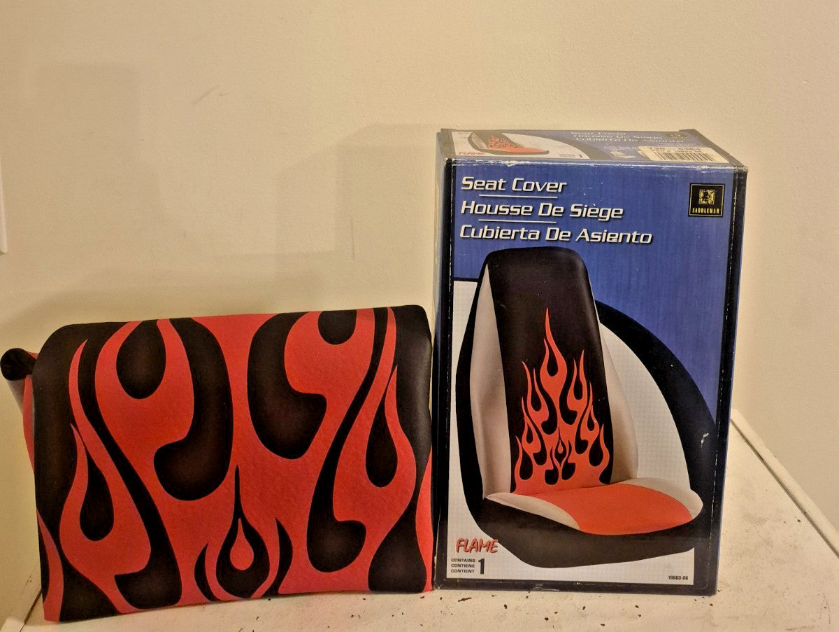 Vintage Saddleman High Back Bucket Seat Covers (Single)- Red Flame 19603-06