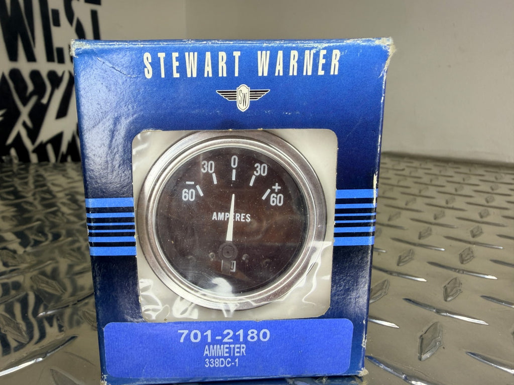 Stewart Warner Illuminated Amperes Ammeter Gauge w/Bracket 60-60-338DC/701-2180